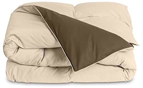 Image of ROYALE King All Season Down Alternative Bedding - Lightweight Quilted Comforter with Corner Tabs - Soft Luxury Hotel Comforter - Box Stitched Duvet Insert (King, Chocolate & Sand)