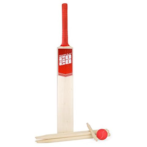 Set de Cricket PowerPlay BG889 Deluxe con Murciélago, Bola, Tocones, Fianzas y Bolsa, Tamaño 5, Rojo Cover