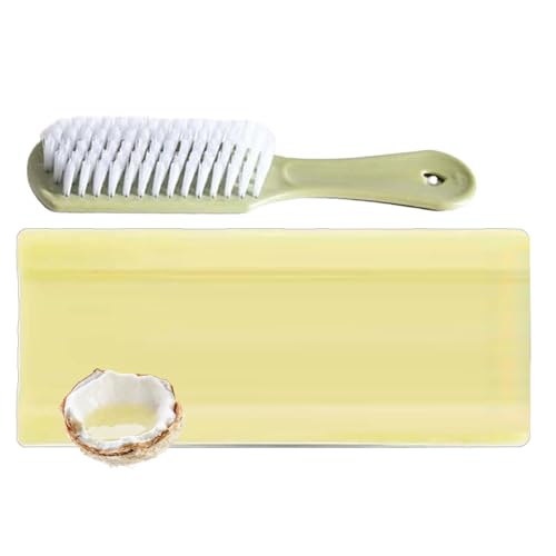 Barra de jabón de limpieza de ropa, barra de jabón de lavandería, jabón para quitar manchas de lavandería, elimina manchas Lau-ndry B-ar con cepillo, limpieza suave y segura para manchas