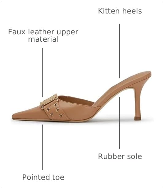 Image of DOEYG Women Pointed Toe Bow Heels Mules Slip on Stiletto Heels Sandals Dress Party Wedding Studded Heels Pumps