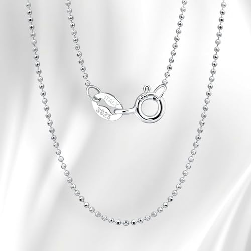 Collier chaîne argent femme maille boule 1.2mm bijou chic discret - 2
