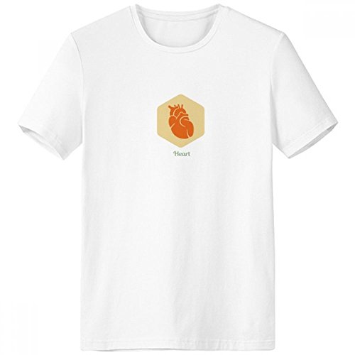 T-shirt coeur léger blanc pour homme en coton XXL col rond