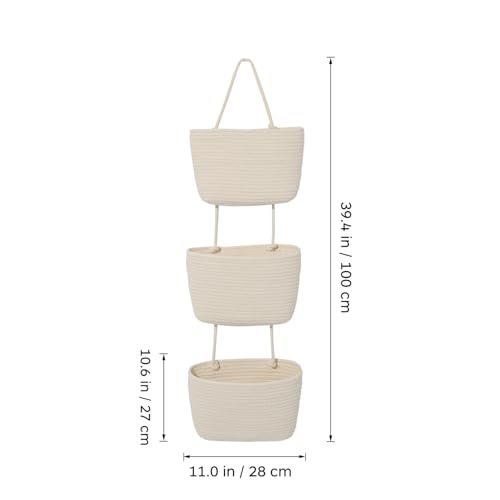 Cesta colgante tejida funcional Kichvoe con diseño artesanal elegante 5
