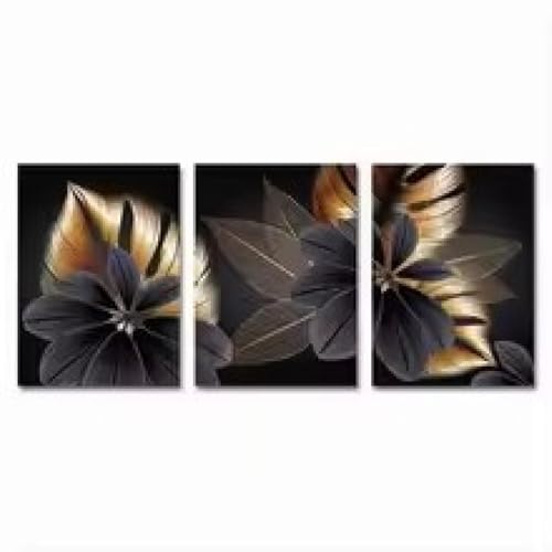 Tableau feuilles noires et dorées pour sublimer la déco de votre bureau - 4