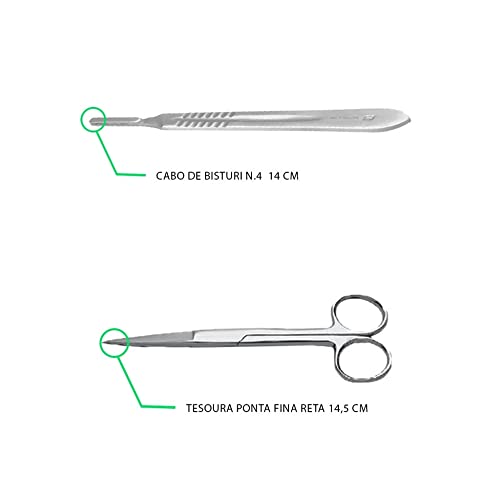 Kit Sutura Simulador Avançado Porta Agulha, Bisturi, almofada, e acessórios completo