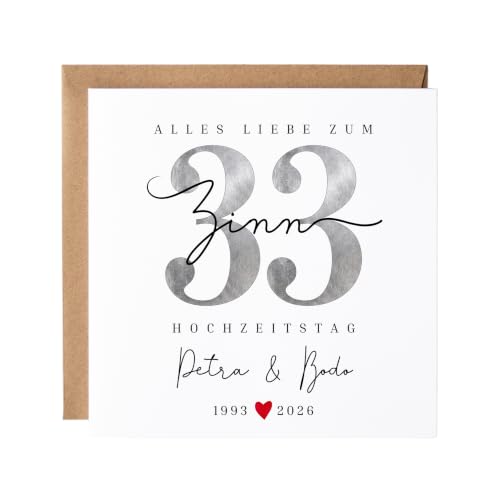 Generisch Zinnhochzeit Geschenk 33. Hochzeitstag Zinn Hochzeit Jubiläum 33 Jahre Ehe für Ehemann Ehefrau Freunde zum Hochzeitsjubiläum...