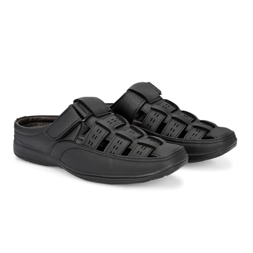 Image of Leather Half Sandals for Men | Casual Open Backless Sandal Footwear