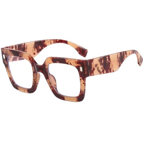 Lunettes carrées surdimensionnées vintage ambre clair lunettes transparentes