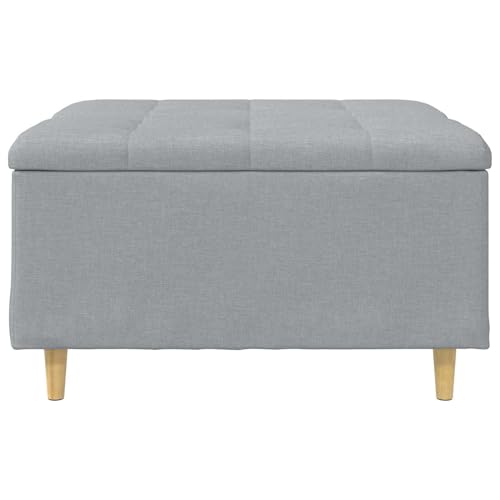 Tabouret de bar moderne ottomane de rangement tissu gris 80x80cm