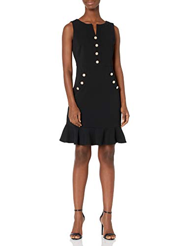 KARL LAGERFELD PARIS DRESSES Karl Lagerfeld Paris Women's Crepe Flounce Dres, 0 Black