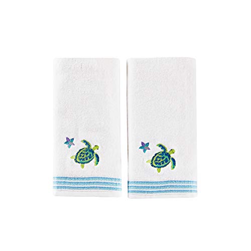 SKL Home by Saturday Knight Ltd. Watercolor Ocean 2-Piece Hand Towel Set, White SKL Home by Saturday Knight Ltd. Watercolor Ocean 2-Piece Hand Towel Set, White