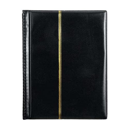 Colcolo Álbum de Sellos de Doble Cara, 10 Hojas (20), Colección de Sellos Protectores, Colector de álbum de Sellos de Tipo Intercalado, Negro