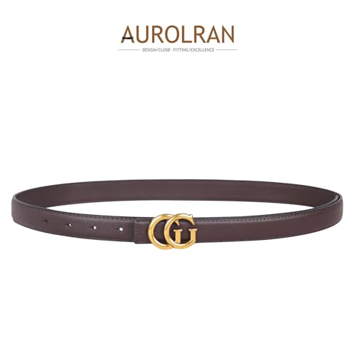 Image of Aurolran Women's Leather Belt with Buckle - Ideal for Dresses, Jeans, and Coats