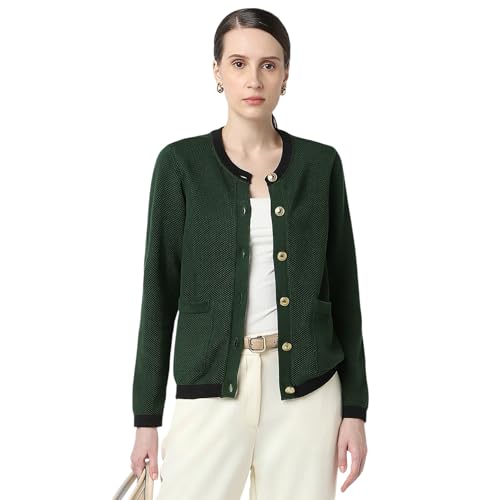 Image of Van Heusen Women's Regular Fit Full Sleeve Button Cardigan