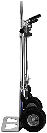 Hopopular 3 in 1 Aluminum Hand Truck 770Lbs/350Kg Capacity Folding Aluminum Alloy Cart Dolly Utility Cart Trolley Heavy Duty with 2 or 4 Flat Free Wheels (3 in 1)