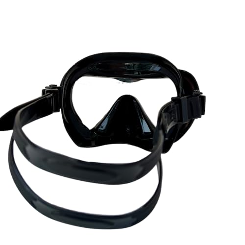 Tidal Mask - Advanced Anti Fog Diving Mask for Scuba Diving, Snorkeling, and Free Diving. Wide-Angle Single Lens. Best Anti Fog Scuba Mask, Snorkel Mask, Dive Mask for Adults. (Black/Clear Lens).