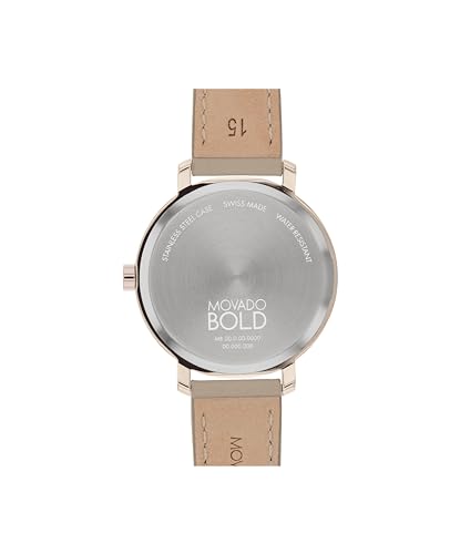 Movado Bold Evolution 2.0 Women's Watch - Swiss Quartz Movement, Leather Strap - 3 ATM Water Resistance - Luxury Fashion Timepiece for Her - 34mm3