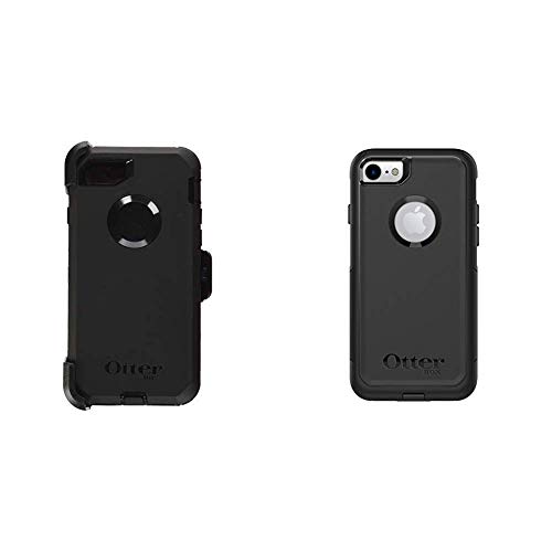 OtterBox Defender Series Case for iPhone 8 & iPhone 7 (Not Plus) - Frustration Free Packaging - Black & Commuter Series Case for iPhone 8 & iPhone 7 (NOT Plus) - Frustration Free Packaging - Black