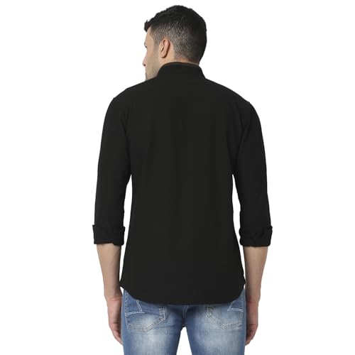 Image of Spykar Men's Regular Fit N /A Full Sleeve Solid Casual Shirts