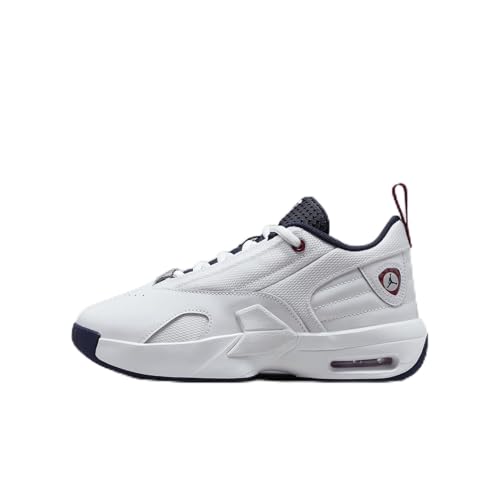 Jordan Max Aura 6 Big Kids' Shoes (FQ8297-100, White/Varsity Red/Midnight Navy) Size 6.5