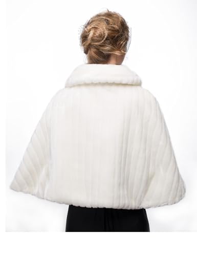 BEAUTELICATE Faux Fur Shawl For Women Soft Fur Stole Wrap Shrug For Winter Wedding Event3