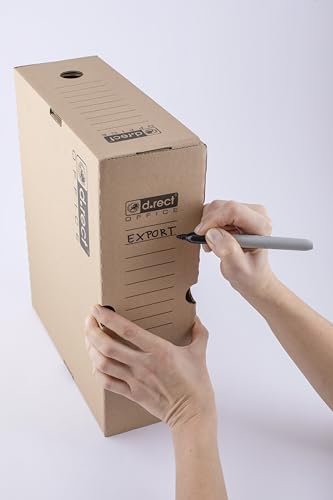 D.RECT Archivbox 1100 ZIP A4 100mm, 4 Stück, Braun – Ansicht 5