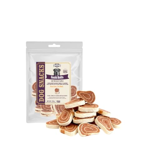 Tasties Sushi Rolls Dog Snack, Soft Chicken & Codfish Treats for Dogs & Cats, High Protein Pet Snacks for Small & Medium Pets, Ideal Training Treats (223g (1pack))