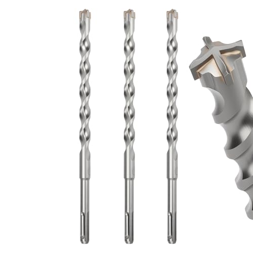 Image of MOXPIFY 3PCS 12mm SDS Masonry Drill Bit 210mm Long for Reinforced Concrete