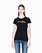 Armani Exchange Women's Script Rhinestone Slim Tee, Black/Gold, X-Small