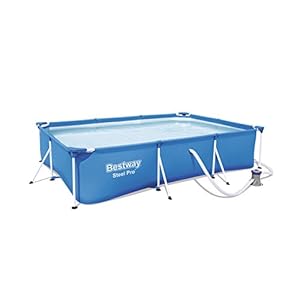 Bestway Frame Pool Deluxe Splash Steel Pro, set met filterpomp, 300 x 201 x 66 cm, blauw