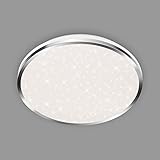 Durch die Schutzart IP44 ist die LED Deckenleuchte vor Spritzwasser geschützt und eignet sich daher optimal als Badezimmerleuchte