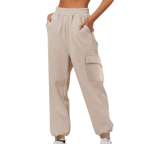 XUNRYAN Sweatpants Women Casual Cargo Pants with Pockets High Waisted Joggers Lightweight Workout Trousers Fashion Pants
