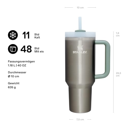 Stanley 1913 Quencher H2.0 Flowstate Trinkflasche Mit Strohhalm 1.2L - Thermobecher Kühlt 11 Stunden - 48 Stunden Eisgekühlt… – Ansicht 2