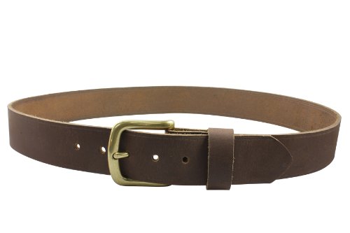 Bison Designs Rough Cut Leather USA Made Brass Buckle Belt