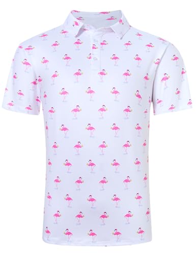 Camisetas polo para hombre Fanient, secado rápido y transpirable, con estampado 3D y estiramiento 4 vías, ideales para golf y deportes al aire libre miniatura 1