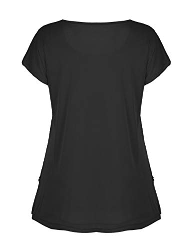 Prettyguide Women's Sequin Blouse Loose Fit Flashy Party Tops Dolman Sleeve Black M/Us10-12 #TOP5