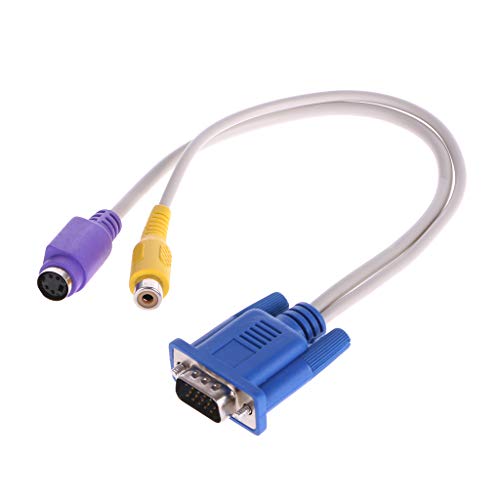 Christol Adaptador de Salida de TV Compuesto Convertidor Cable de Video VGA Macho a TV S Video RCA Adaptador de Cable Convertidor Apto para PC HDTV