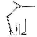 Topyond Desk Light, Adjustable LED Desk Lamp with Clamp, 120 LEDs Swing Arm Task Light with 3 Color Temperature and 10 Levels Brightness, USB Powered for Home Office and Study