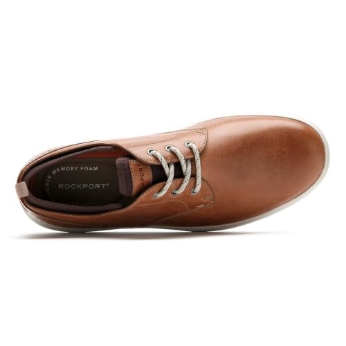 Image of Rockport mens Zaden Plain Toe Oxford, Boston Tan Leather, 9 US
