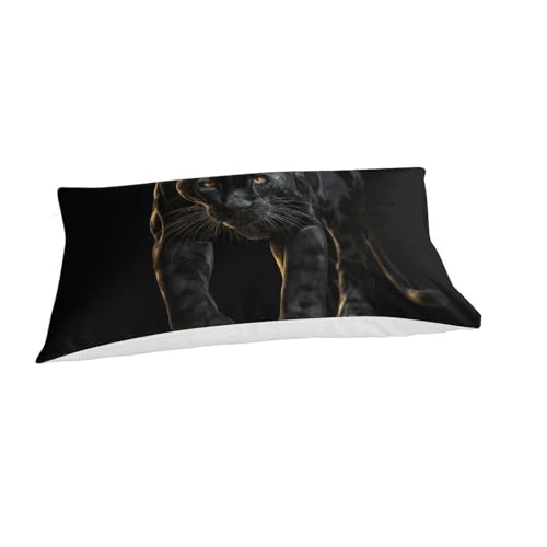 Parure de couette panthère noire imprimé 3D lit simple ado en microfibre - 3