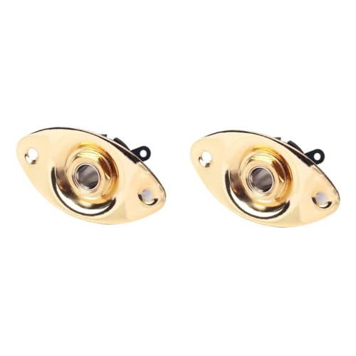 2 Conectores Resistentes Para Guitarra De 6 35 Mm Para Bajo Eléctrico Niquelado Fácil De Instalar.