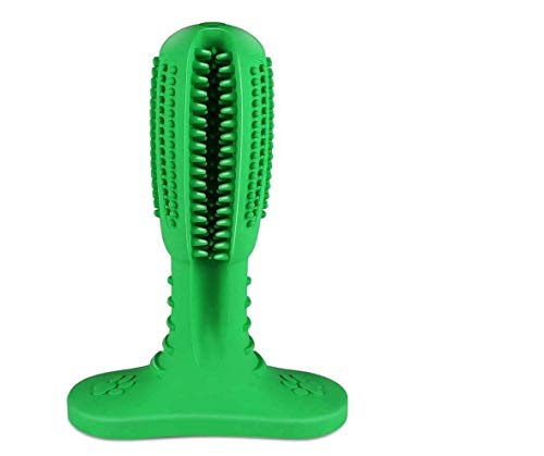 VENIVA Dog Toothbrush Stick Dog Chew Tooth Cleaner Puppy Dental Care Brushing Stick Natural Rubber Bite Resistant Chew Toys for Dogs Pet Oral Care