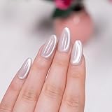 BHIDENAW ネイルチップ ショート 24枚入 人気 和風 かわいい シンプル おしゃれ 成人式 結婚式 パーティー 日常生活に使用できます 花嫁ネイル 光沢 つけ爪 両面テープ ウッドスティック (一目惚れ P32, M)