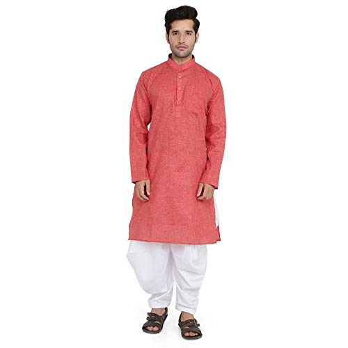 Kurta et Salwar Rouge XXL : Tenue Indienne Homme pour Fêtes et Cérémonies