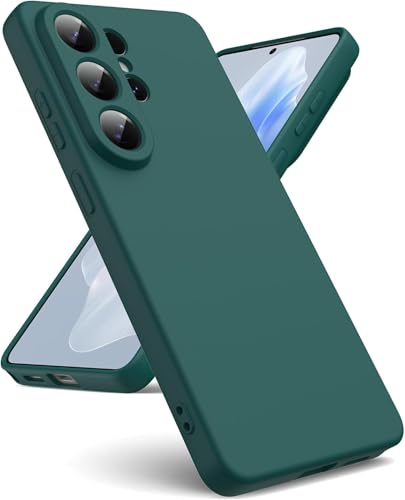 Image of DIZORO Microfiber Candy Case Compatible with Samsung S26 Ultra 5g Smooth Touch Cushion Liquid Soft Silicone Gel Rubber Phone Cases Non-Slip Full Body Protective Shockproof Back Cover (Forest)