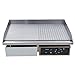 Plancha eléctrica para encimera, plancha eléctrica de acero inoxidable, parrilla para barbacoa antiadherente profesional Superficie Lisa y Ondulada 220 ~ 240 V 3000 W, 55 x 43 x 21 cm