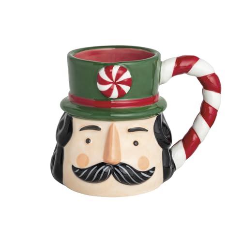 Taza de dolomita con mango de bastón de caramelo navideño