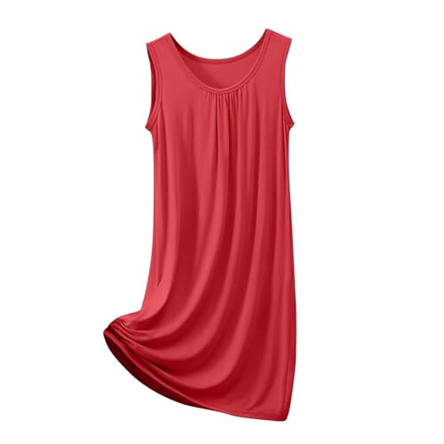 Camisón sin mangas modal para mujer, talla grande, casual, holgado, suave, cuello redondo, transpirable, pijama para dormitorio, hogar, verano, noche, viajes