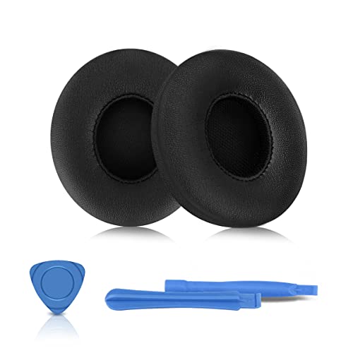 ELZO Almohadillas de Repuesto para Auriculares, compatibles con Auriculares Beats Solo 2 y Solo 3, Piel más Suave de Primera Calidad, Espuma de cancelación de Ruido de Alta Densidad, Grosor añadido
