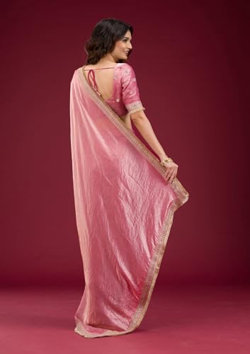 Image of Women's And Girl's Heavy Sequins Work Georgette Saree with Blouse (Wedding-Sequins-Party-Saree)